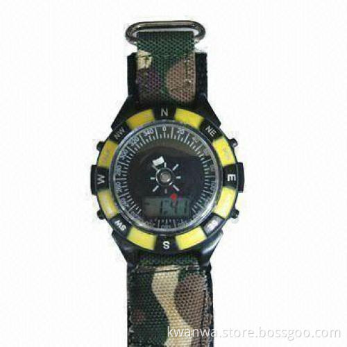 FM Radio Watch with Compass, Time and Date Display, CE Mark